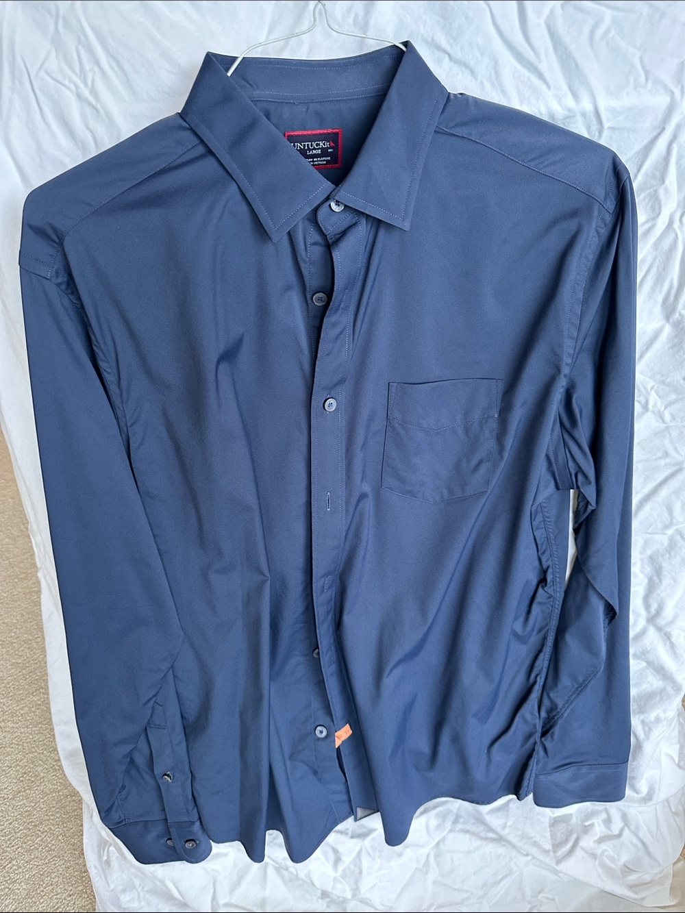 UNTUCKit Men's Navy Long-Sleeve Dress Shirt